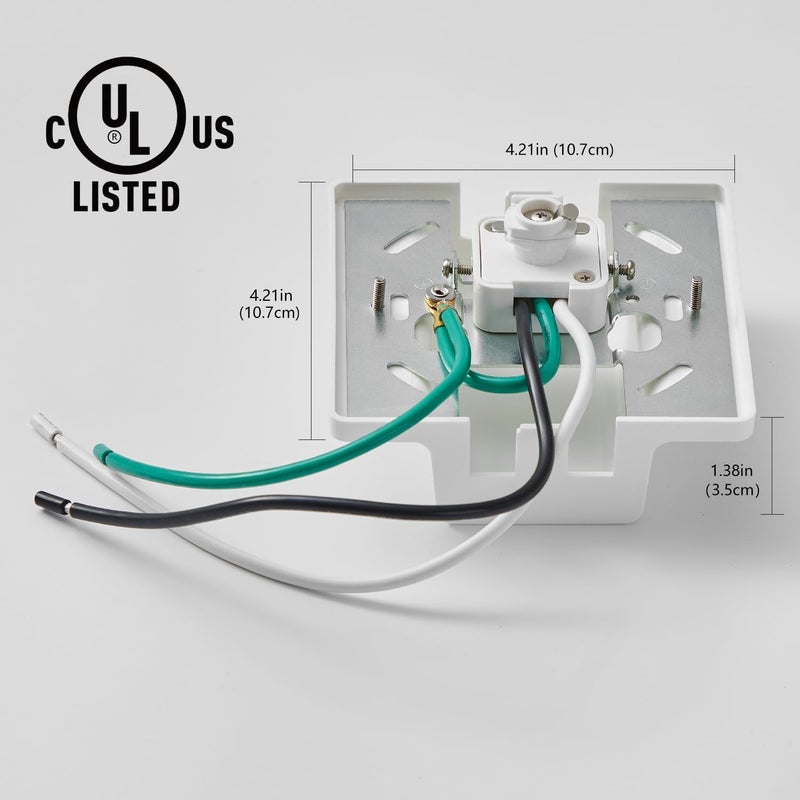 VANoopee H Track Floating Canopy Connector White - Single Circuit, LED Track Lighting Accessories, Easy Install - Image 2